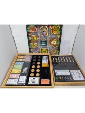 Monopoly/sorry Plus 6 Class Games In 1 Tabletop Wood Cabinet Vtg 2003 Hasbro